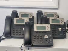 JOBLOT OF 5x YEALINK T23G SIP-T23G PoE BUSINESS IP PHONES WITH DESK STANDS