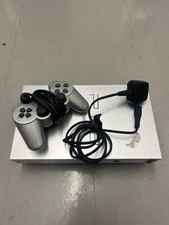 Sony PlayStation 2 Satin Silver Console Controller And Power Cable