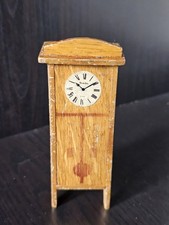Rare Vintage Miniture Wooden Dolls House Grandfather Clock Furniture Retro