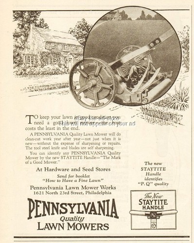 1925 pennsylvania lawn mower - 1925,