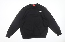 Slazenger Men's Black Crew Neck Pullover Sweatshirt UK M Regular Fit