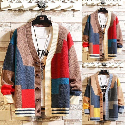 Men knitted contrast art - men's,