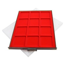 Coin Display Drawer Box for 12 Coins – 63mm Square Compartments Storage Tray /16