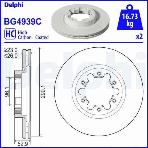 Front brake disc delphi - front,