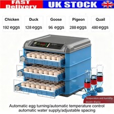 192x Egg Incubator-Automatic Turning Digital Temperature Control Chicken Hatcher