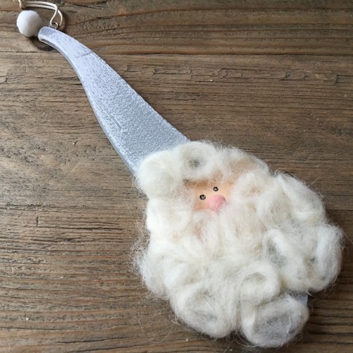 Grey fluffy father christmas - grey,