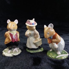 Royal Doulton Brambly Hedge Mice Figurines Set Lord Lady Woodmouse Basil 1980s