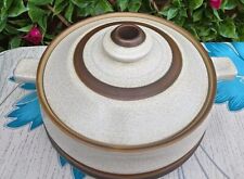 Vintage Denby Potters Wheel Brown Lidded  2.5 Pint Casserole Oven Dish Round