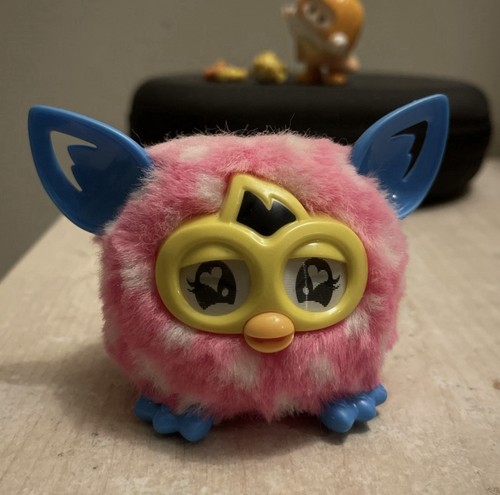 Furby pink white polka - polka, dot