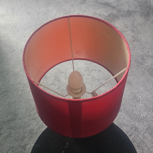 Table lamp red drum shade - drum,