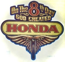 Original Vintage On The 8th Day God Created Honda Iron On Transfer Motorcycle
