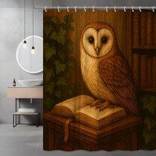 Elegant Owl Shower Curtain for