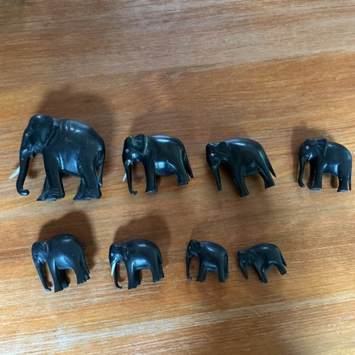 Vintage carved set dark - set, 8