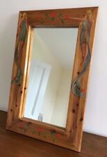 STATEMENT PIECE VINTAGE HAND PAINTED 1970'S BOHO FESTIVAL DANCING GIRL MIRROR