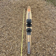 Vintage Retro Chippendale Wooden Water Ski, VGC, adjustable Fittings, Length 63”