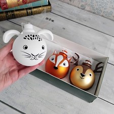 Ikea Christmas Tree Hanging Baubles Rabbit Fox & Deer Wildlife
