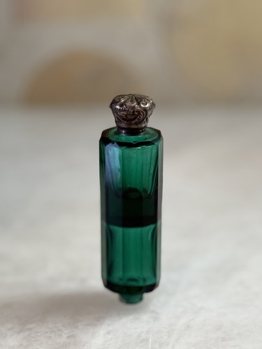 Old emerald green glass - old,
