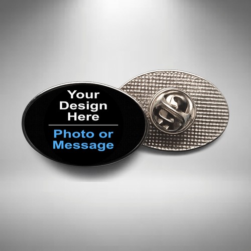 Oval personalised lapel - oval, pin