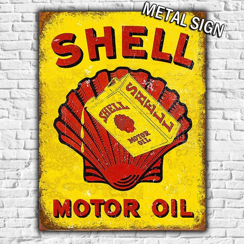 Shell motor oil sign - oil, metal