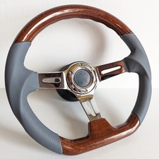 Steering Wheel Used Wood  Grey