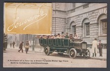 Postcard Charabanc Car Green