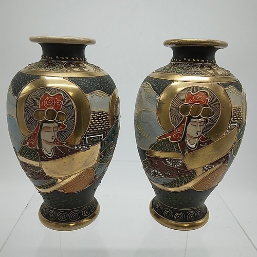 Pair satsuma vases 5 - pair,