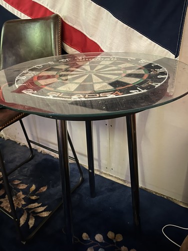 Dartboard glass poseur table - glass,