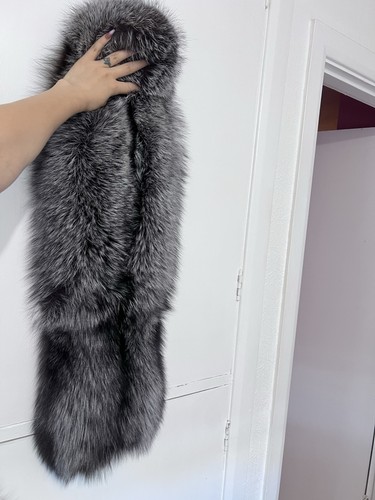 Real silver fox fur stole - fur,