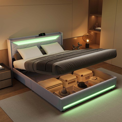 4ft6 double upholstered bed - double,,