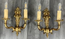 Wall Lamps Vintage French Brass Candle Style Sconces LOT 4184
