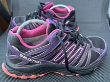 Salomon Gortex Trainers Ladies Uk 4 Purple / Black Gore Tex Hiking Walking