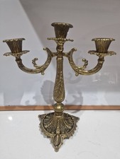 Antique 3 Arm Ornate Brass