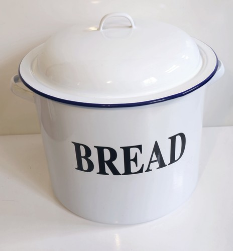 Large round white - white, enamel