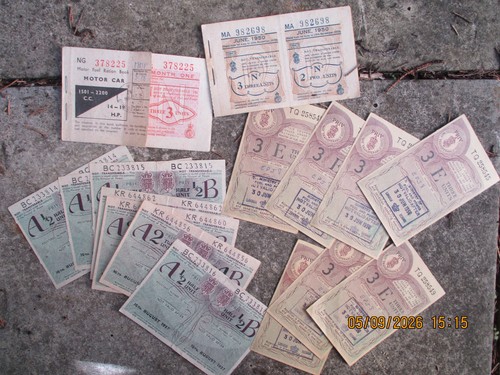 1950s fuel rationing coupons - fuel,