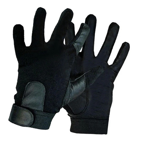 Men leather gloves black - men,