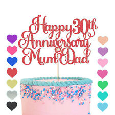Personalised Happy Wedding Anniversary Glitter Cake Topper 10th 25th 30th 40th