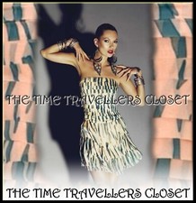 BNWT KATE MOSS TOPSHOP MINI TIERED ZEBRA RAW BANDEAU NUDE TEAL DRESS UK 10 38 6