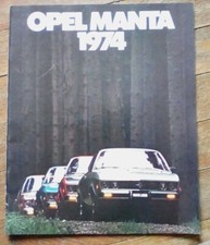 1974 Opel Manta Rallye 1900 20-page Original Car Sales Brochure Catalog