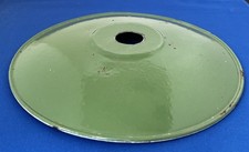 VINTAGE FRENCH INDUSTRIAL GREEN ENAMEL COOLIE LIGHT SHADE agricultural metal