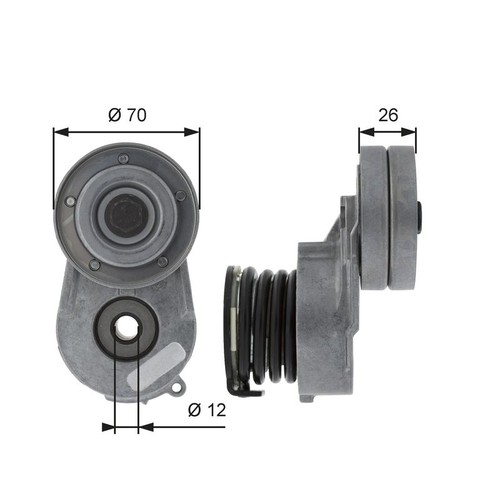 Gates auxiliary belt - belt, tensioner