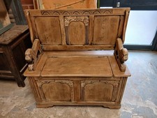 Stripped Oak Monks Bench.