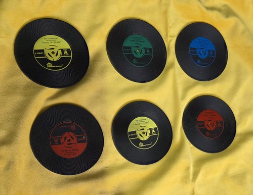 Retro rubber drink coasters - retro,