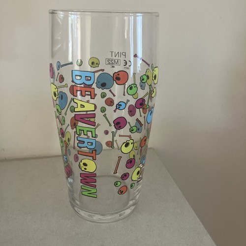 Beavertown pint glass skull - beavertown, &