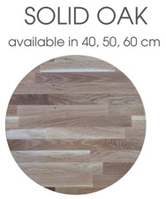 Solid Oak Round Table Top– Various Sizes-40, 50, 60 cm- Finished with Danish oil