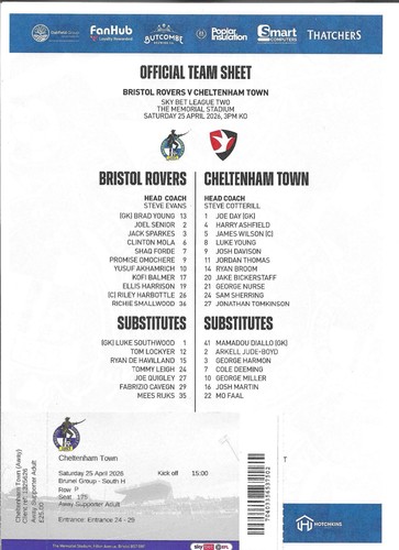 2025 bristol rovers v - 2025/26,