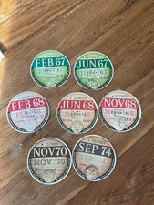 7 x VINTAGE ORIGINAL CAR TAX DISCS ( (5 x 1960’s & 2 x 1970’s) GOOD CONDITION.
