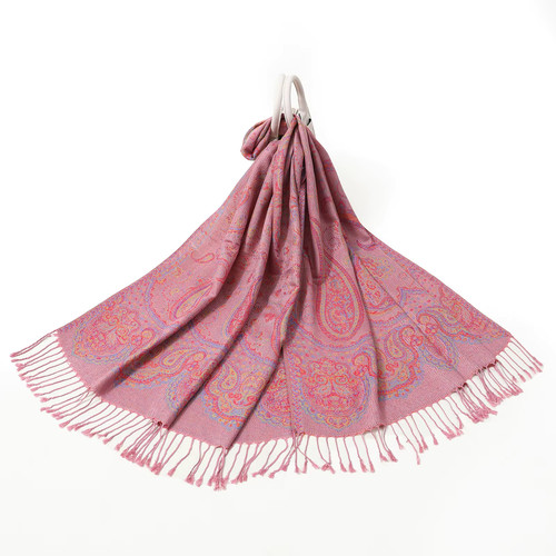 Women red paisley scarf - women's,