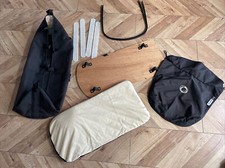 BUGABOO FROG BABY BASSINET COT IN BLACK PLUS BOARD MATTRESS APRON HOOD RODS VGC