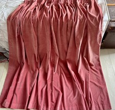 GORGEOUS VINTAGE ROSE PINK VELVET CURTAINS 1.60m Long x 1.10m Wide Per Curtain