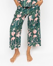 Cyberjammies Pyjama Bottoms Cotton Modal Women Ivy Green Flamingo PJ Pants